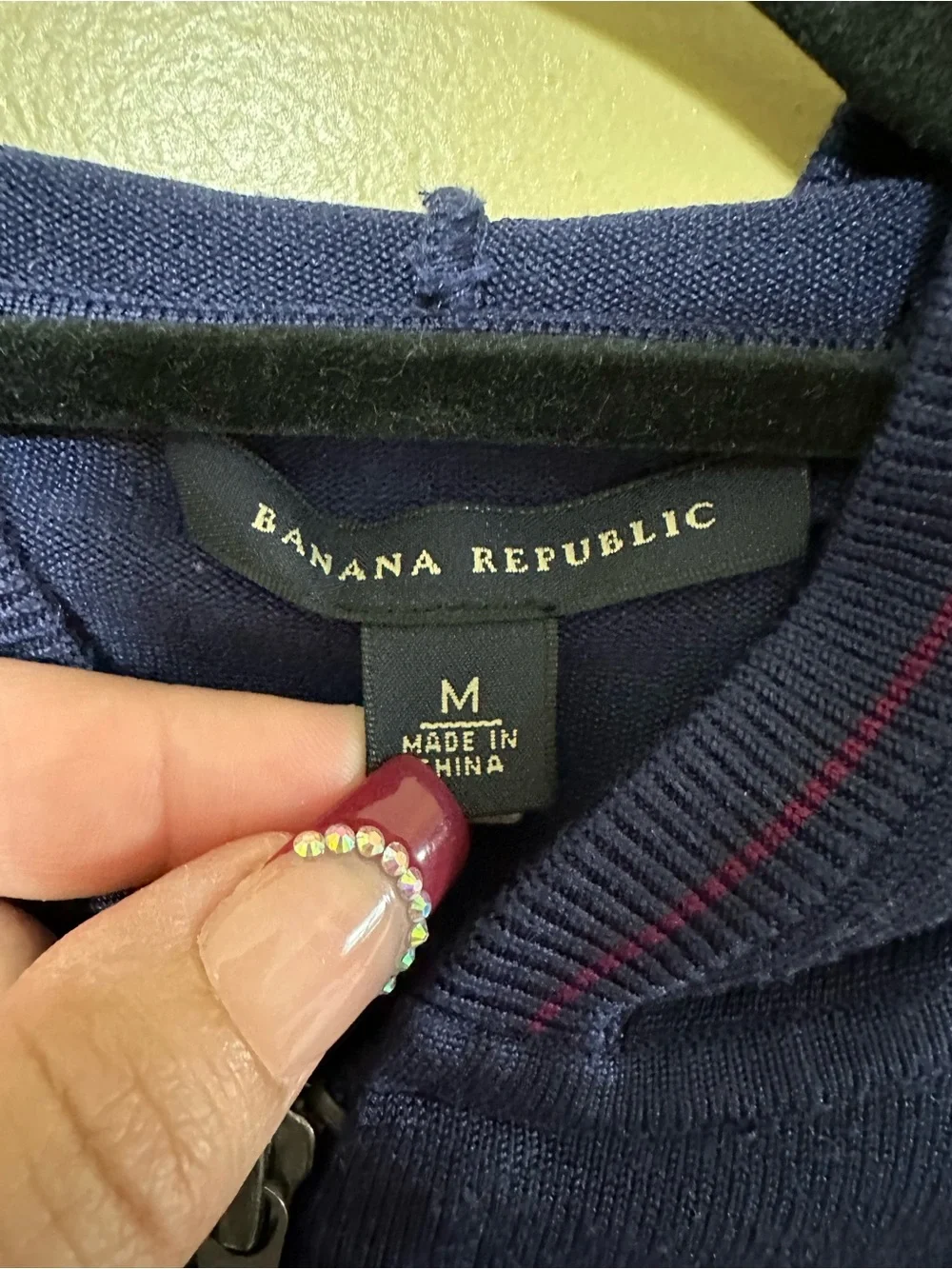 Banana Republic Silk Colorblocked Full Zip Knit Sweater Men M Navy Blue